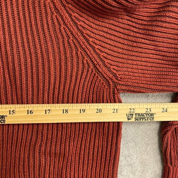NEW Lands' End Drifter Men's M Half-Zip Pullover Sweater Red 100% Cotton -81 - Picture 6 of 13